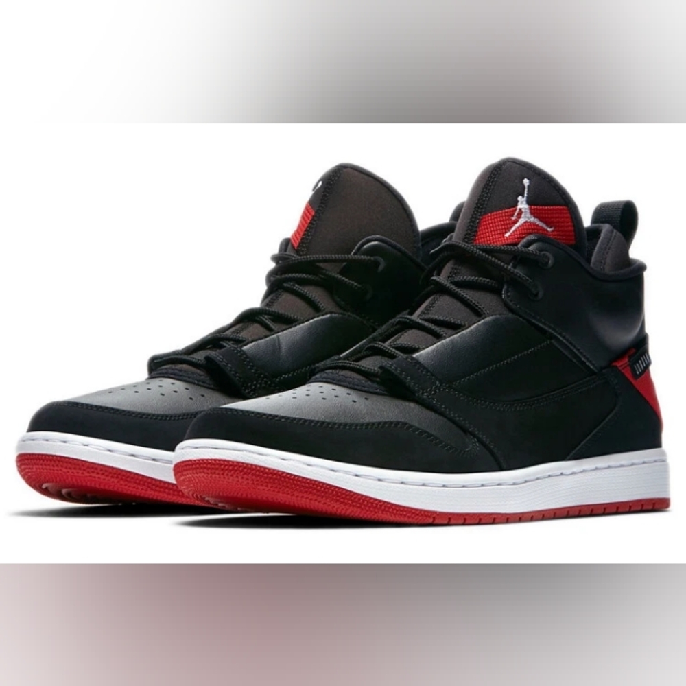Jordan Black and Red High-Top Sneakers
